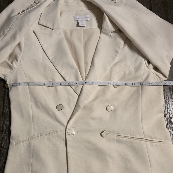 House of Harlow 1960 Cream Color Blazer with Pearlescent Buttons - Picture 8 of 13